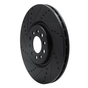 Alfa Romeo Tonale Brake Rotor (1) - Front Left - R1 Concepts - Drilled & Slotted - Black - `14-`25